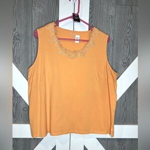 B4.10. Tanjay Tank Top with Lace Neckline Orange 1X